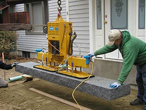 large granite step installation